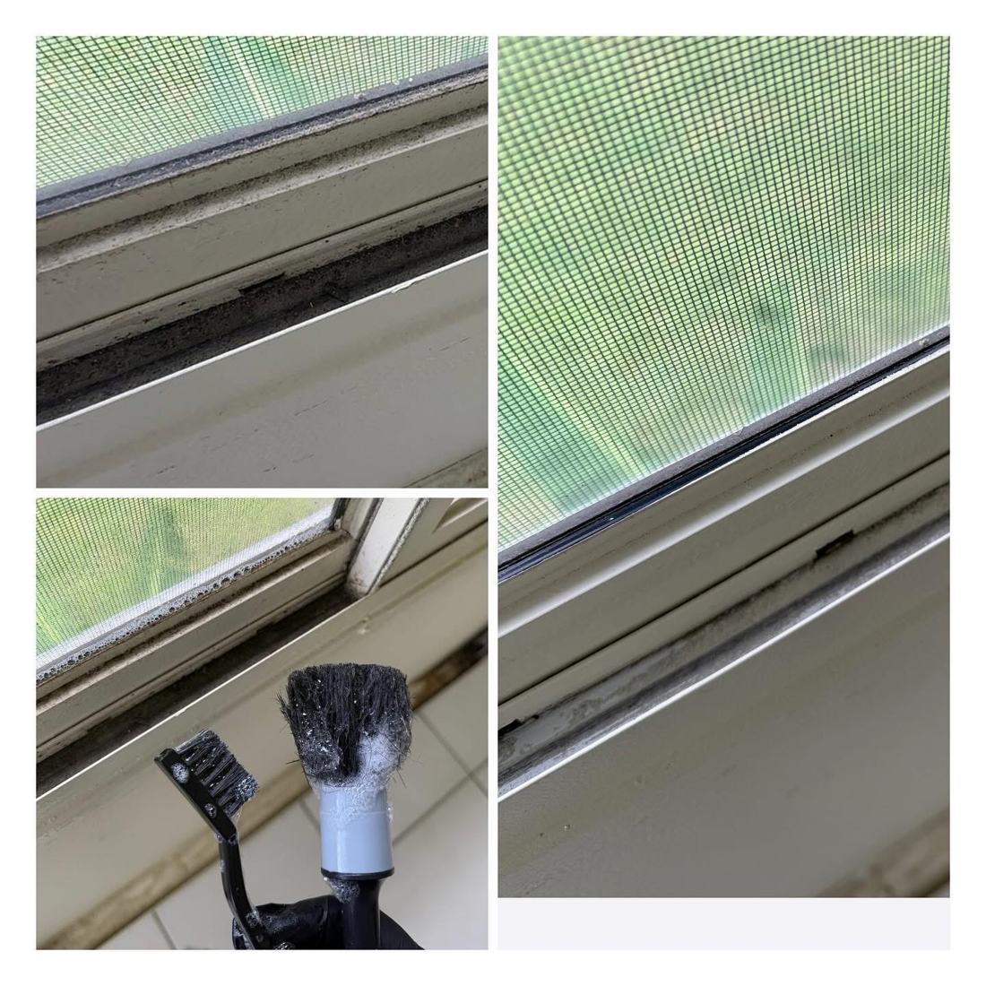 IJ CARE Cleaning Window Track Detail before and after